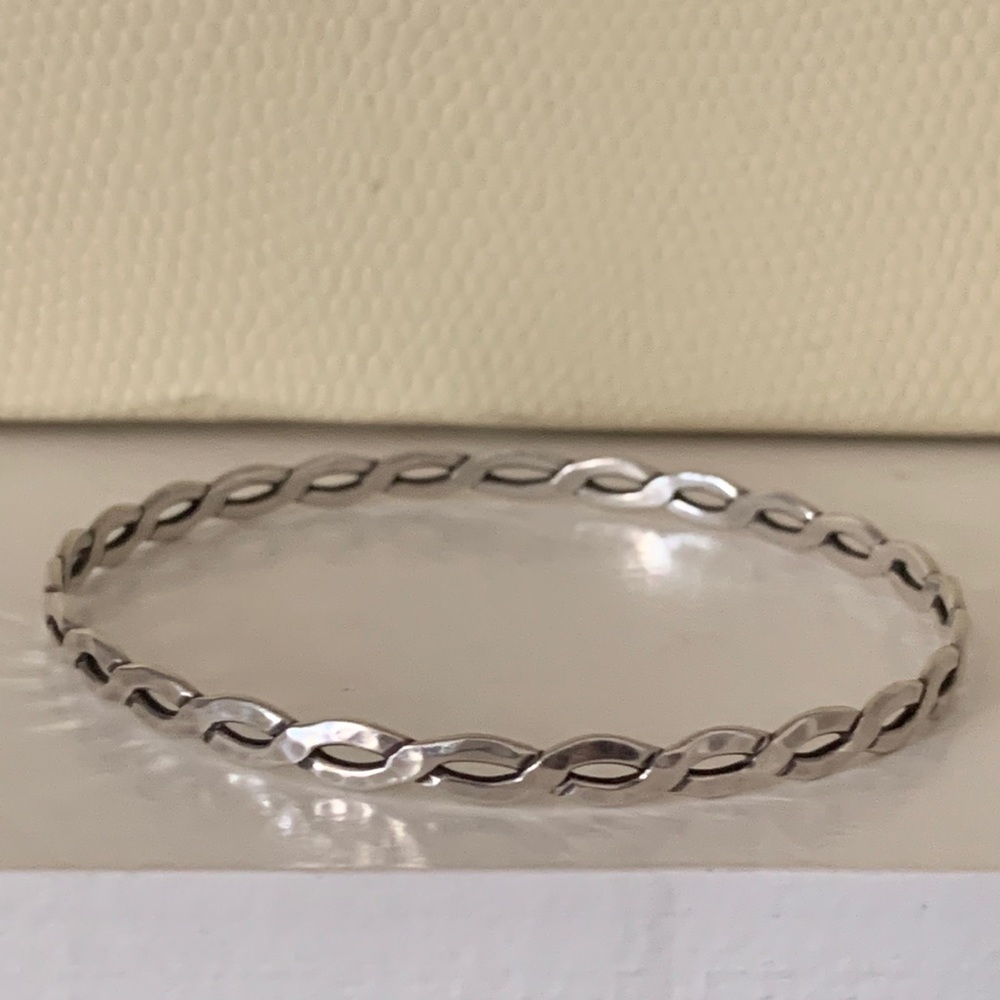 James Avery Silver Braided Bangle Bracelet